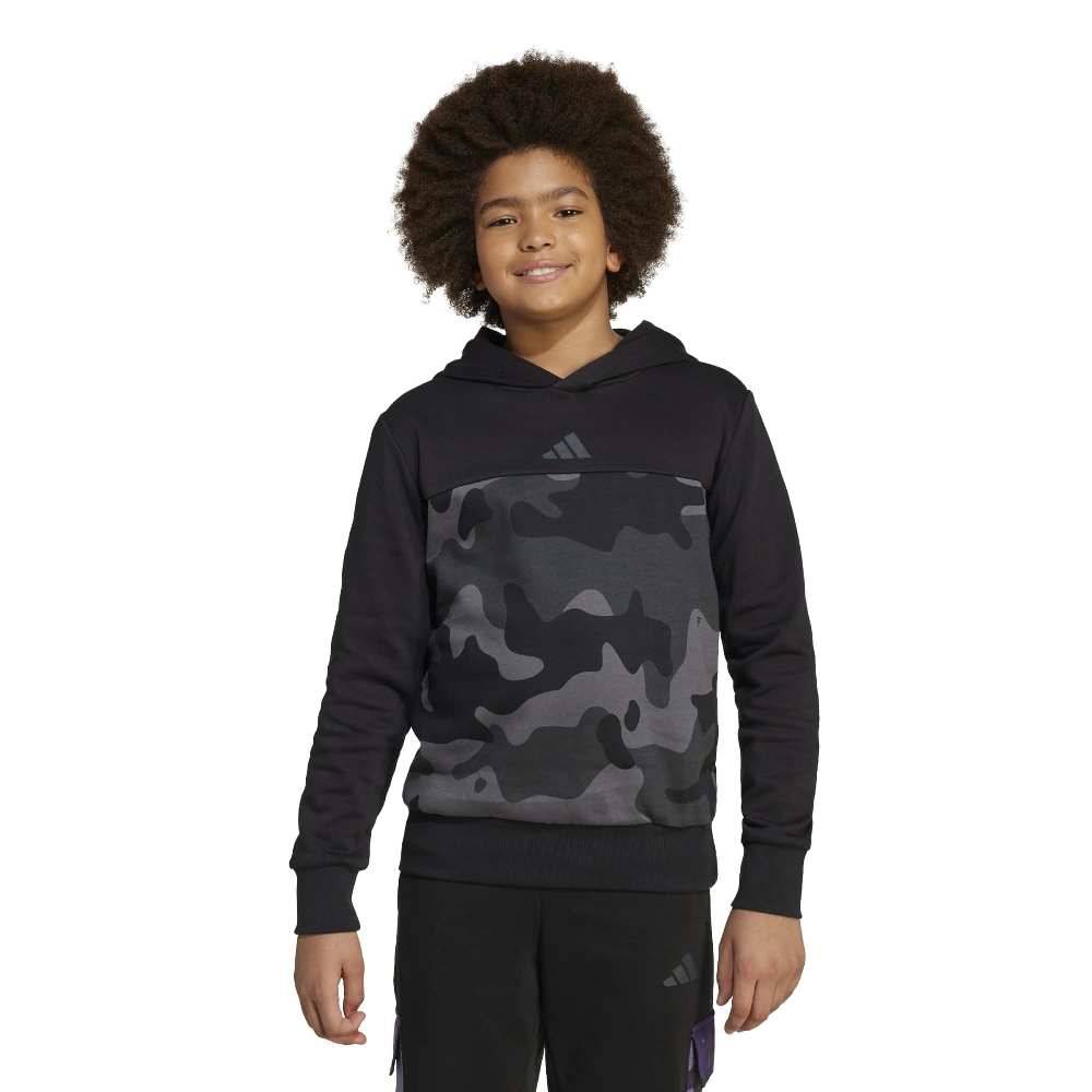 ADIDAS YOUTH SEASONAL ESSENTIALS CAMO FLEECE HOODIE