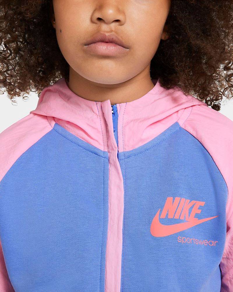 NIKE GIRLS SPORTSWEAR HERITAGE FULL-ZIP HOODIE