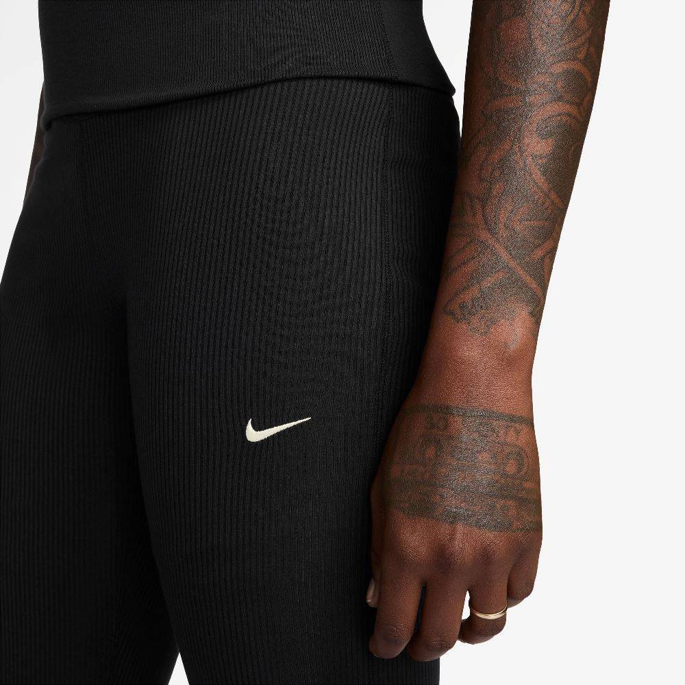 NIKE WOMENS CHILL KNIT MID-RISE TIGHT RIBBED PANT