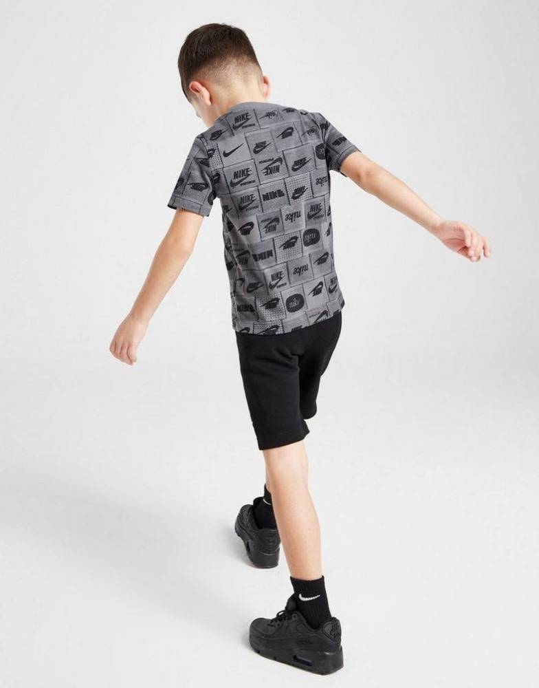 NIKE LITTLE KIDS B NSW CLUB SSNL AOP SHORT SET