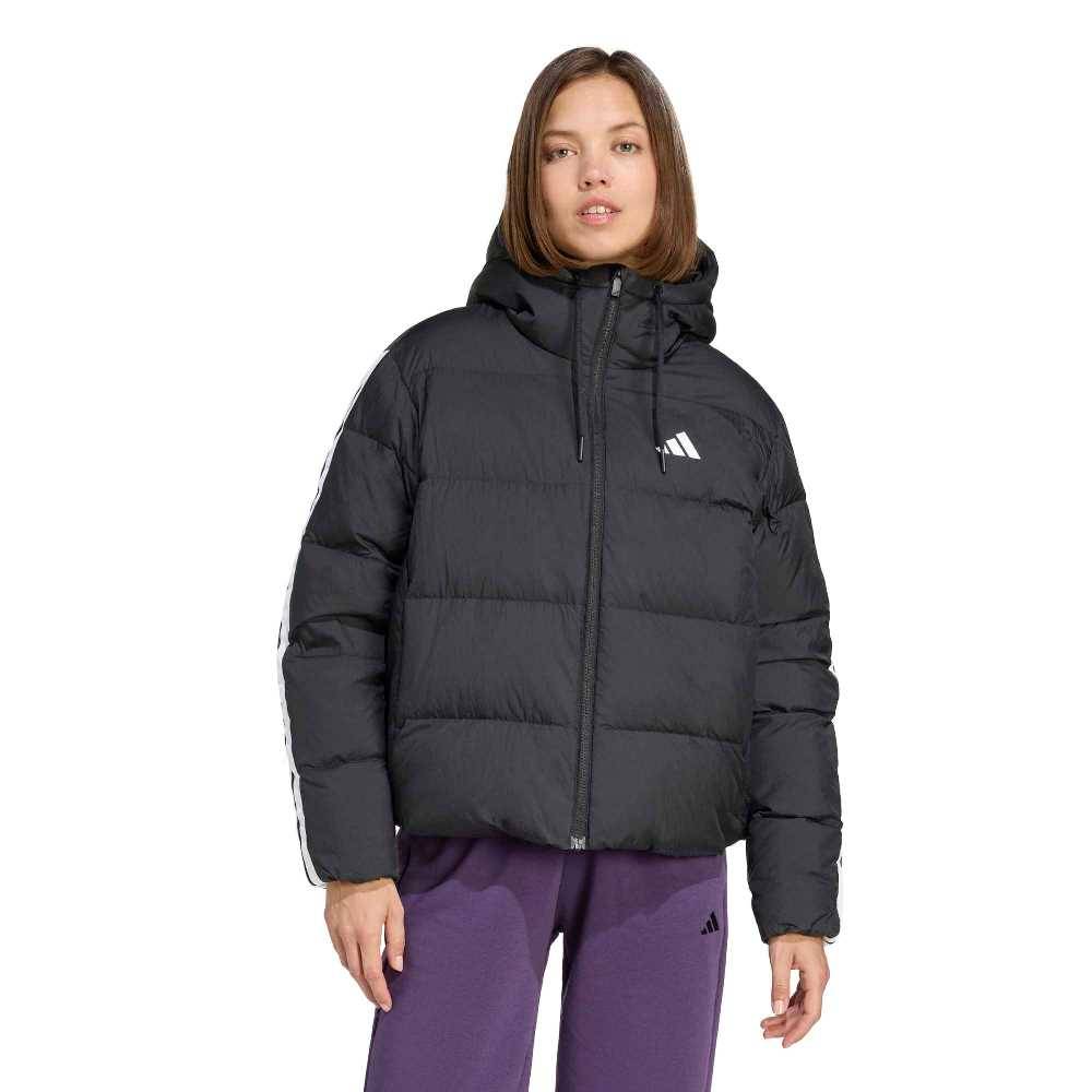 ADIDAS ESSENTIALS CLIMAWARM 3 STRIPES PUFFER DOWN HOODED JACKETS
