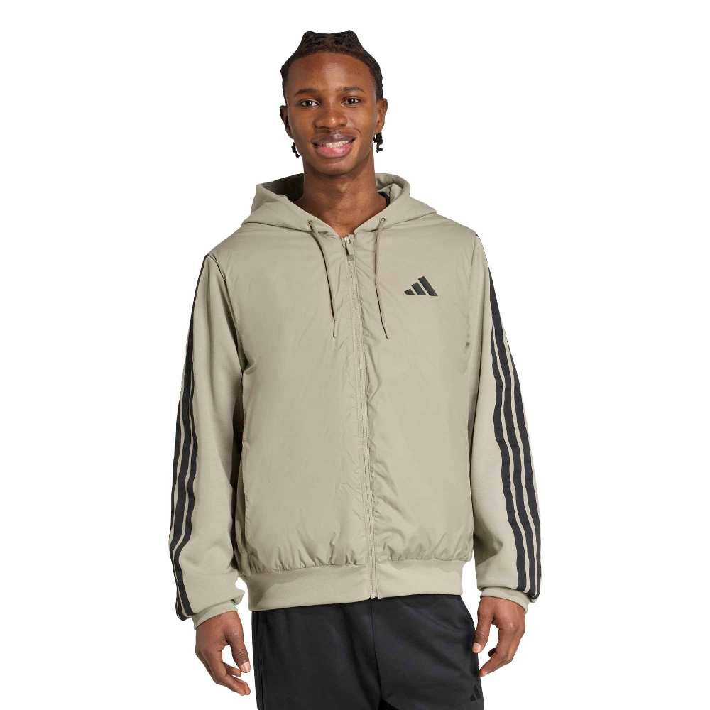ADIDAS M ESSENTIALS CLIMAWARM 3 STRIPES INSULATED HOODED HYBRID JACKETS