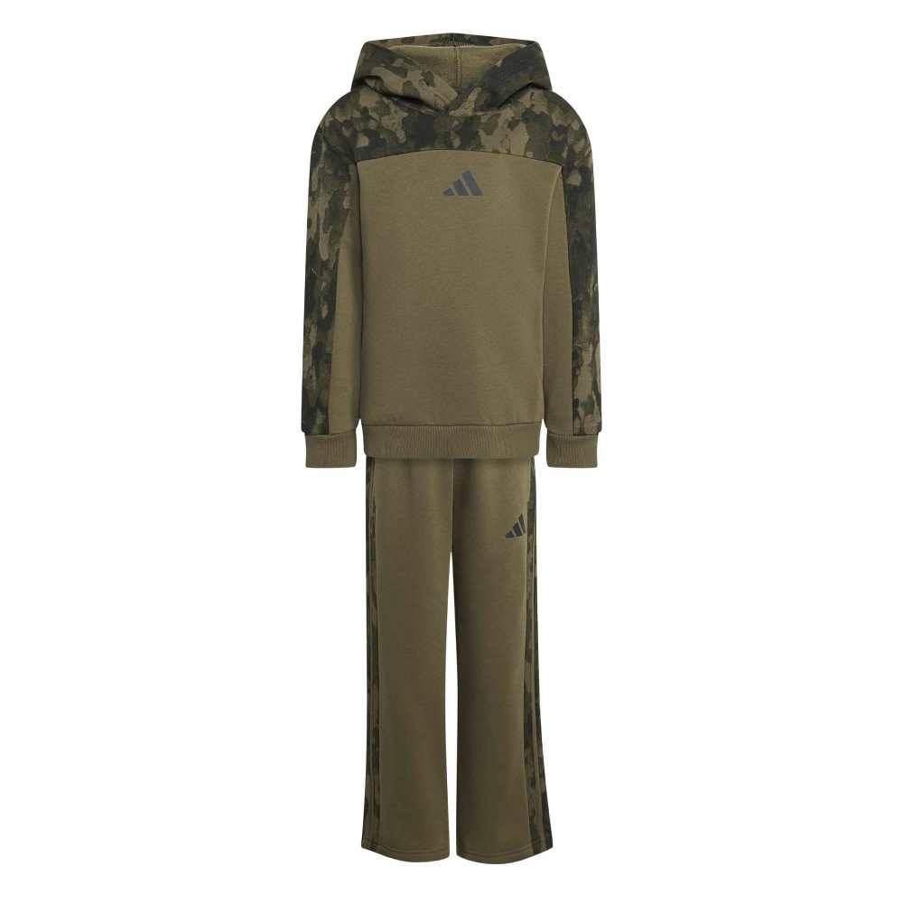 ADIDAS LITTLE KIDS SEASONAL ESSENTIALS HOODED FLEECE JOGGER SET LITTLE