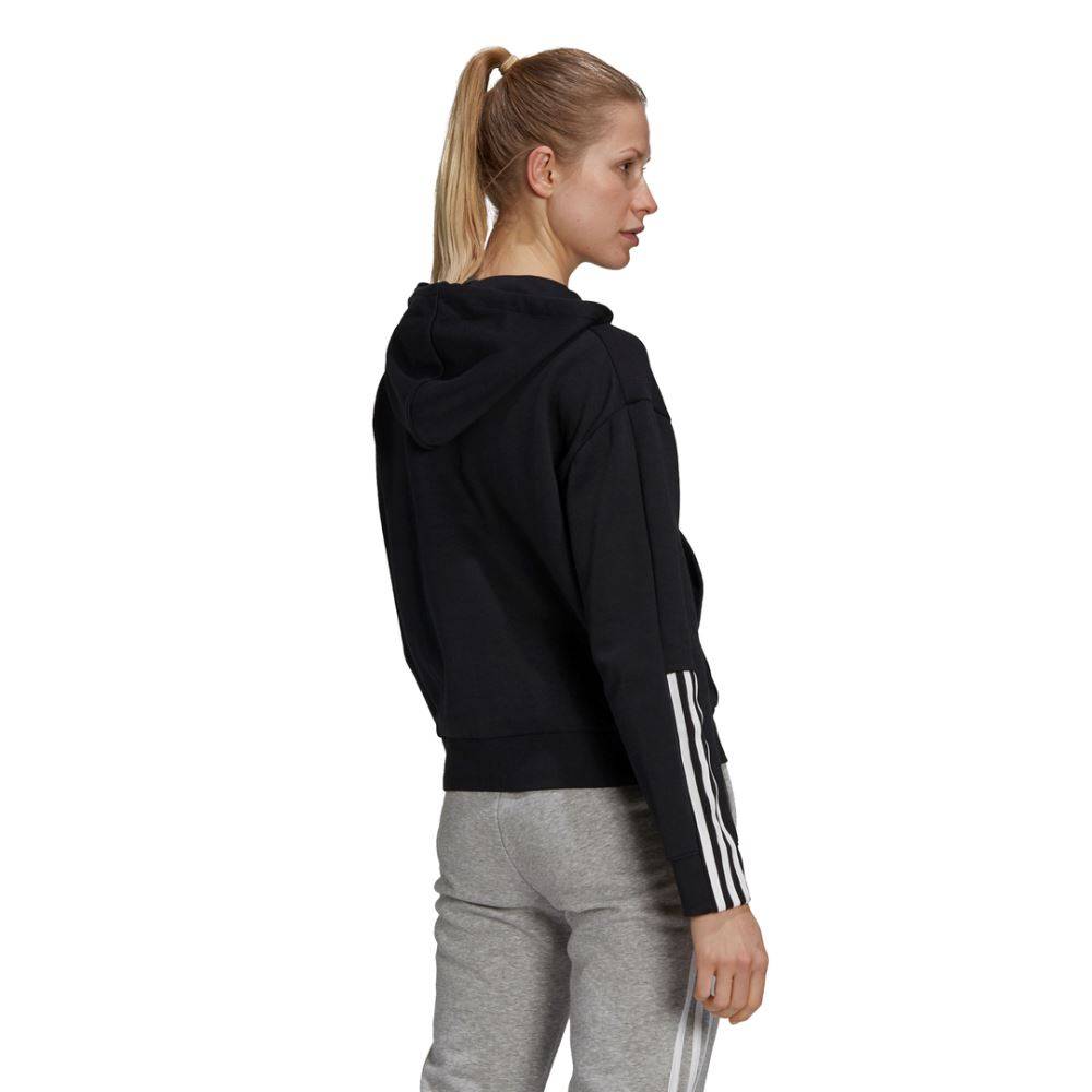ADIDAS WOMENS ESSENTIALS LOOSE-CUT 3-STRIPES FULL-ZIP HOODIE