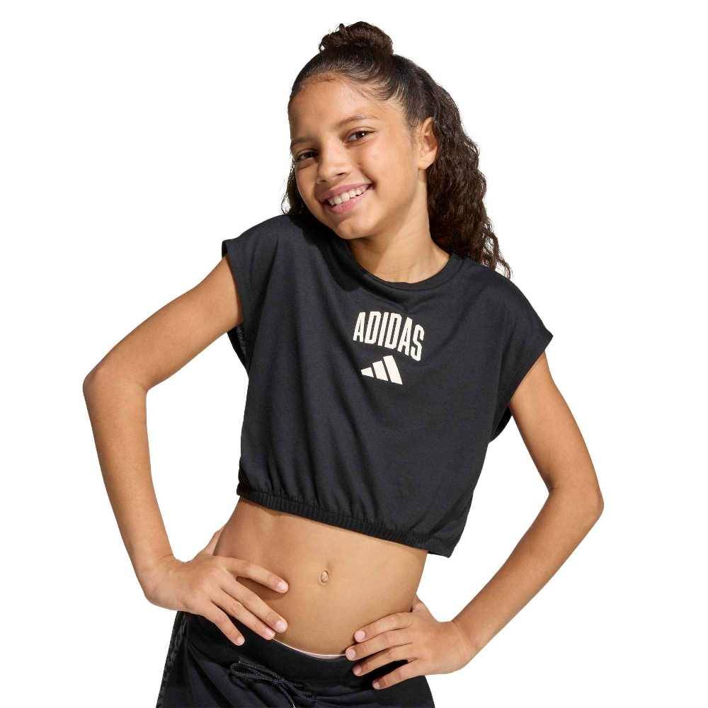 ADIDAS GIRLS SEASONALS COLLEGIATE TYPOGRAPHY T-SHIRT