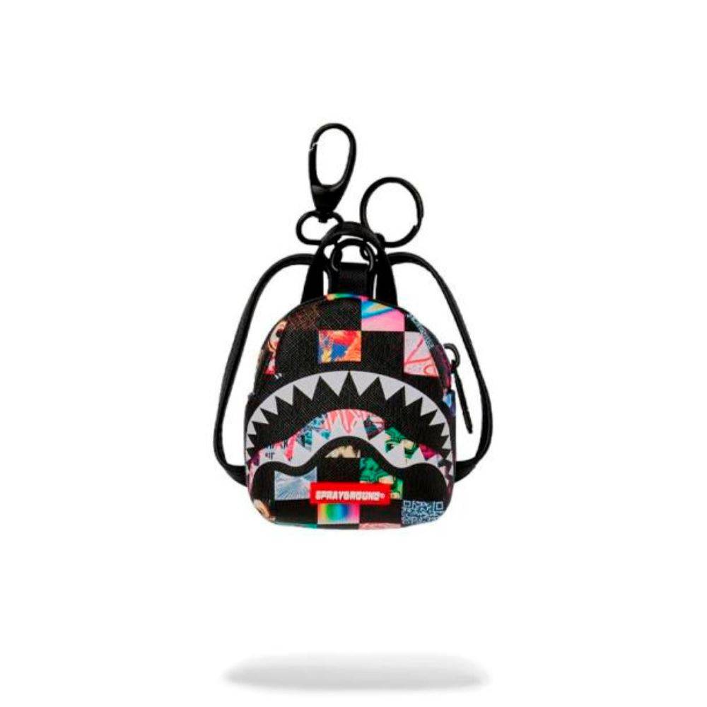 SPRAYGROUND CRAZY CHECK BACKPACK KEYCHAIN