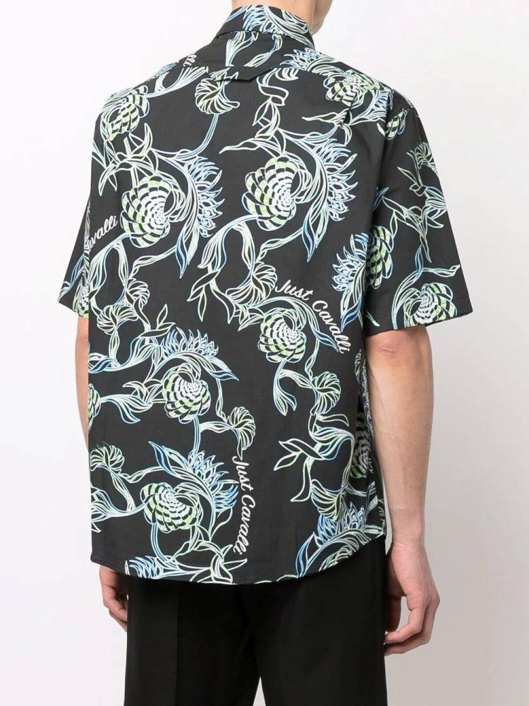 JUST CAVALLI FOLIAGE PRINT SHIRT