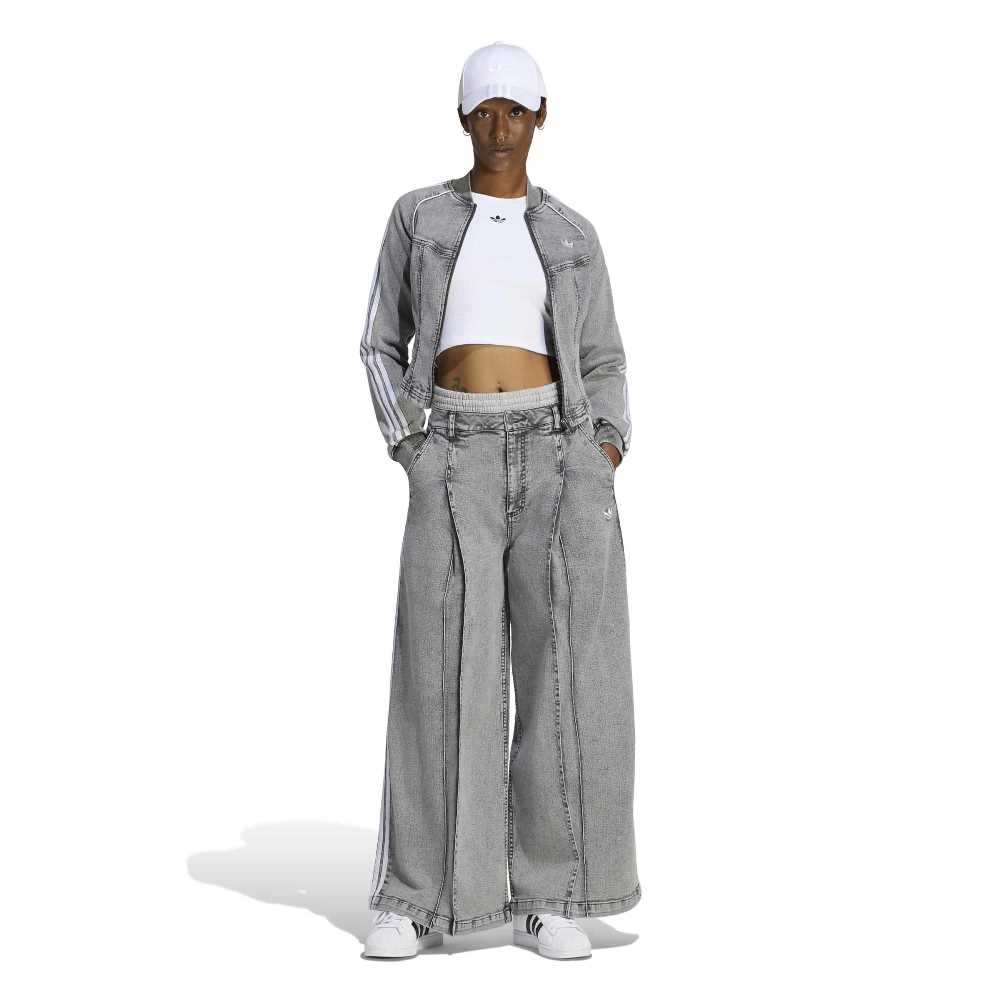 ADIDAS ORIGINALS BADIGIRL DENIM PLEATS WIDE LEG PANTS