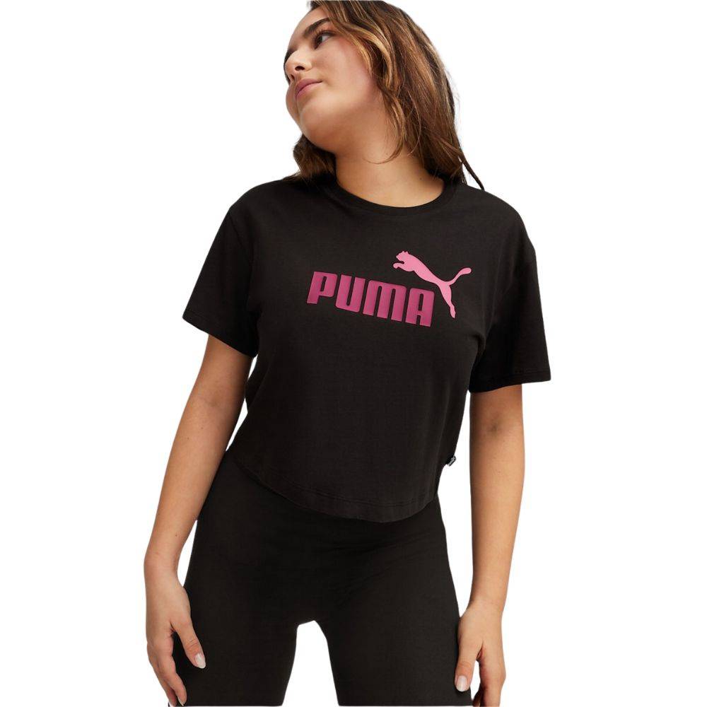 PUMA GIRLS LOGO CROPPED TEE