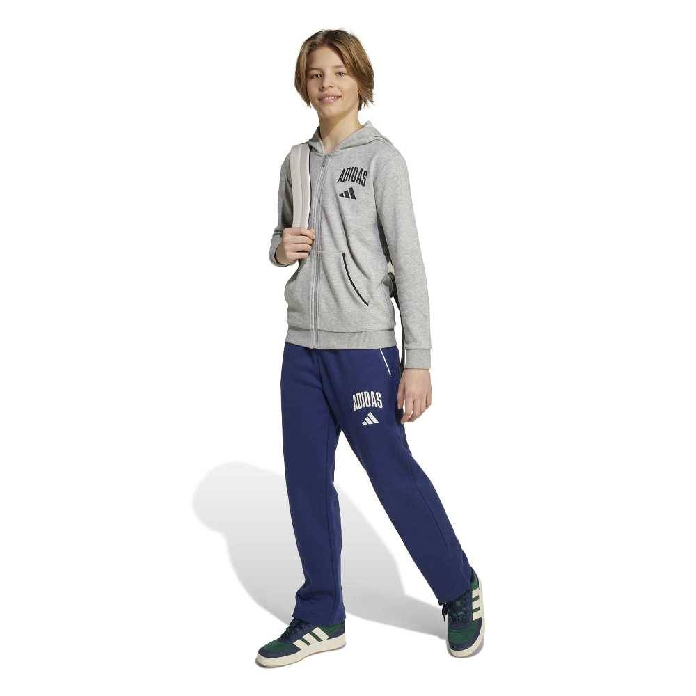 ADIDAS YOUTH SEASONALS ESSENTIALS COLLEGIATE TYPOGRAPHY FULL ZIP HOODY