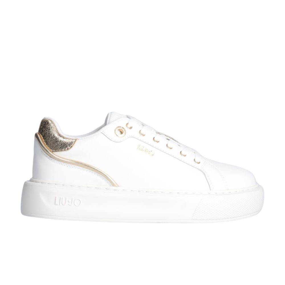 LIU JO KYLIE 27 - LEATHER SNEAKERS WITH CRACKLE DETAIL