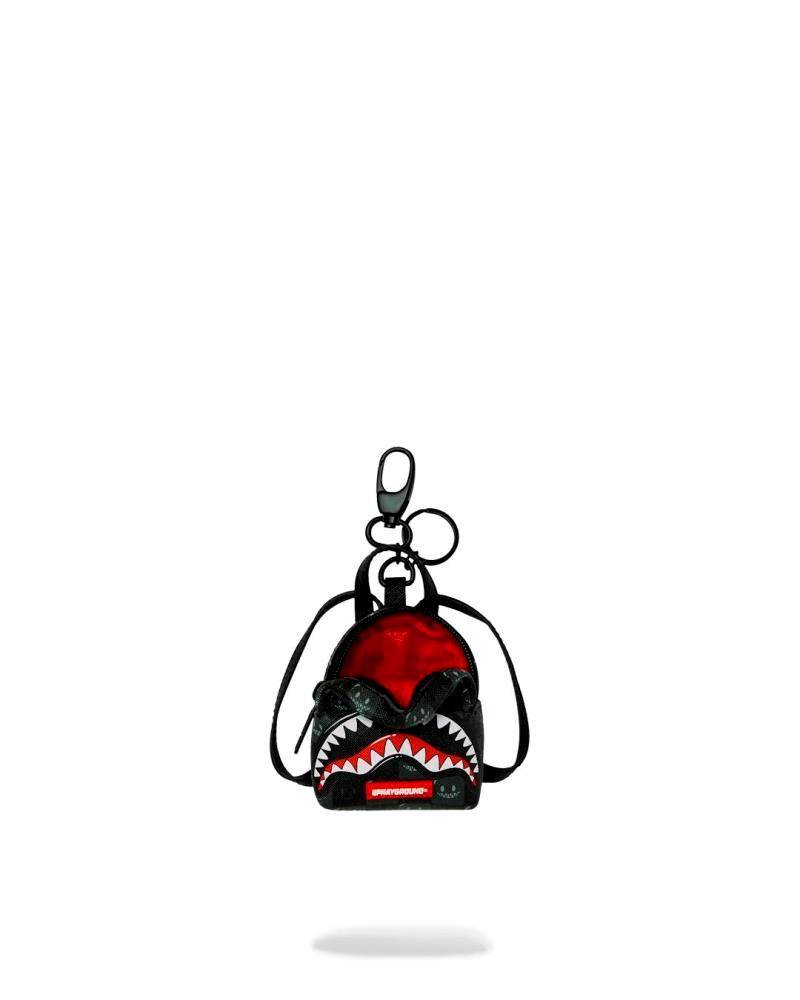 SPRAYGROUND SHARKS IN PARIS WTF BUBBLY BLACK CHECK KEYCHAIN