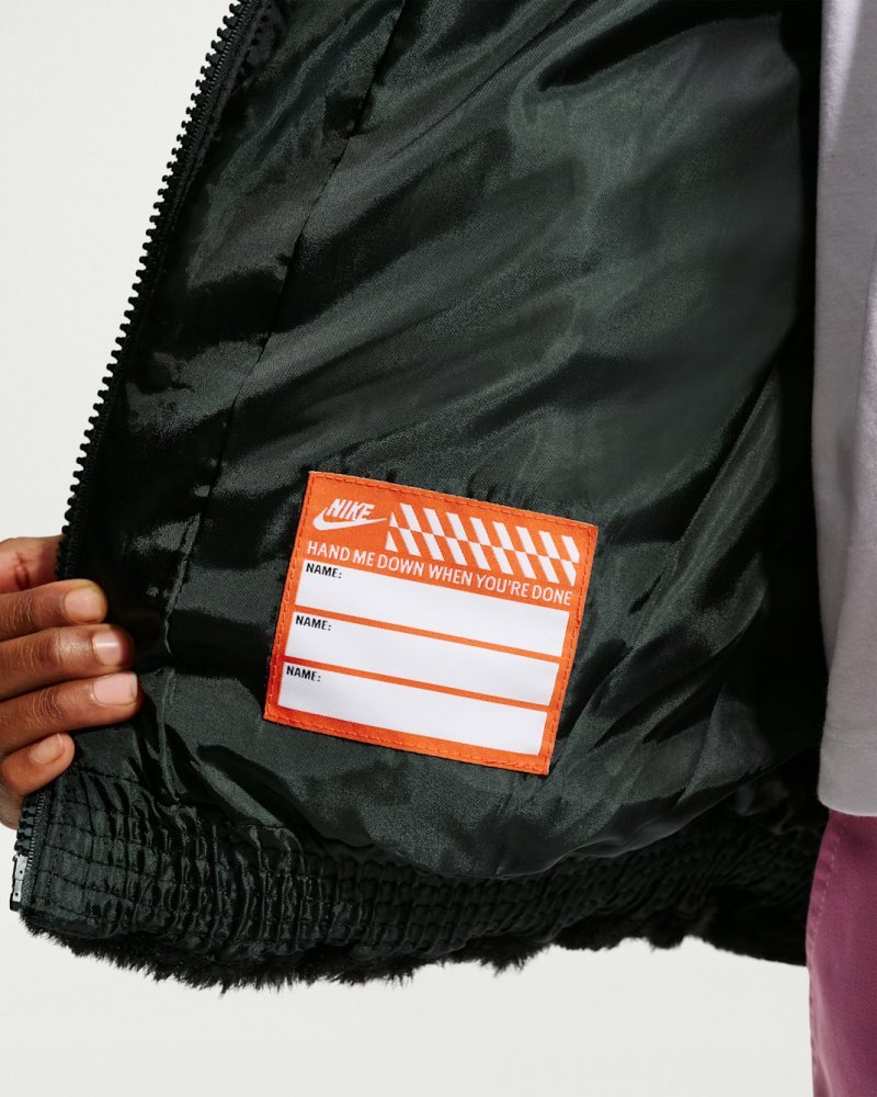 NIKE LITTLE KIDS QUILTED FAUX FUR JKT