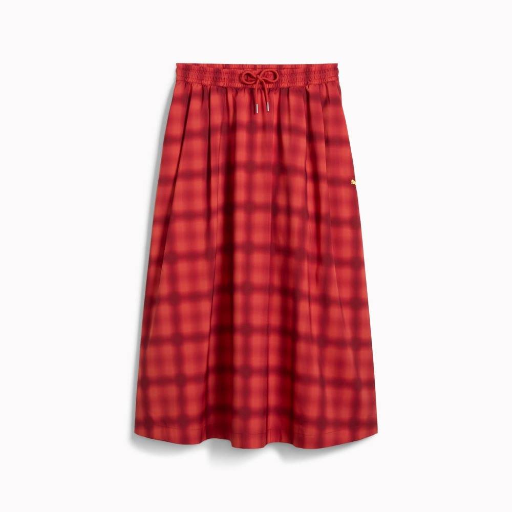 PUMA WARDROBE ESS ROAD TO UNITY WOVEN MIDI AOP PLEATED SKIRT