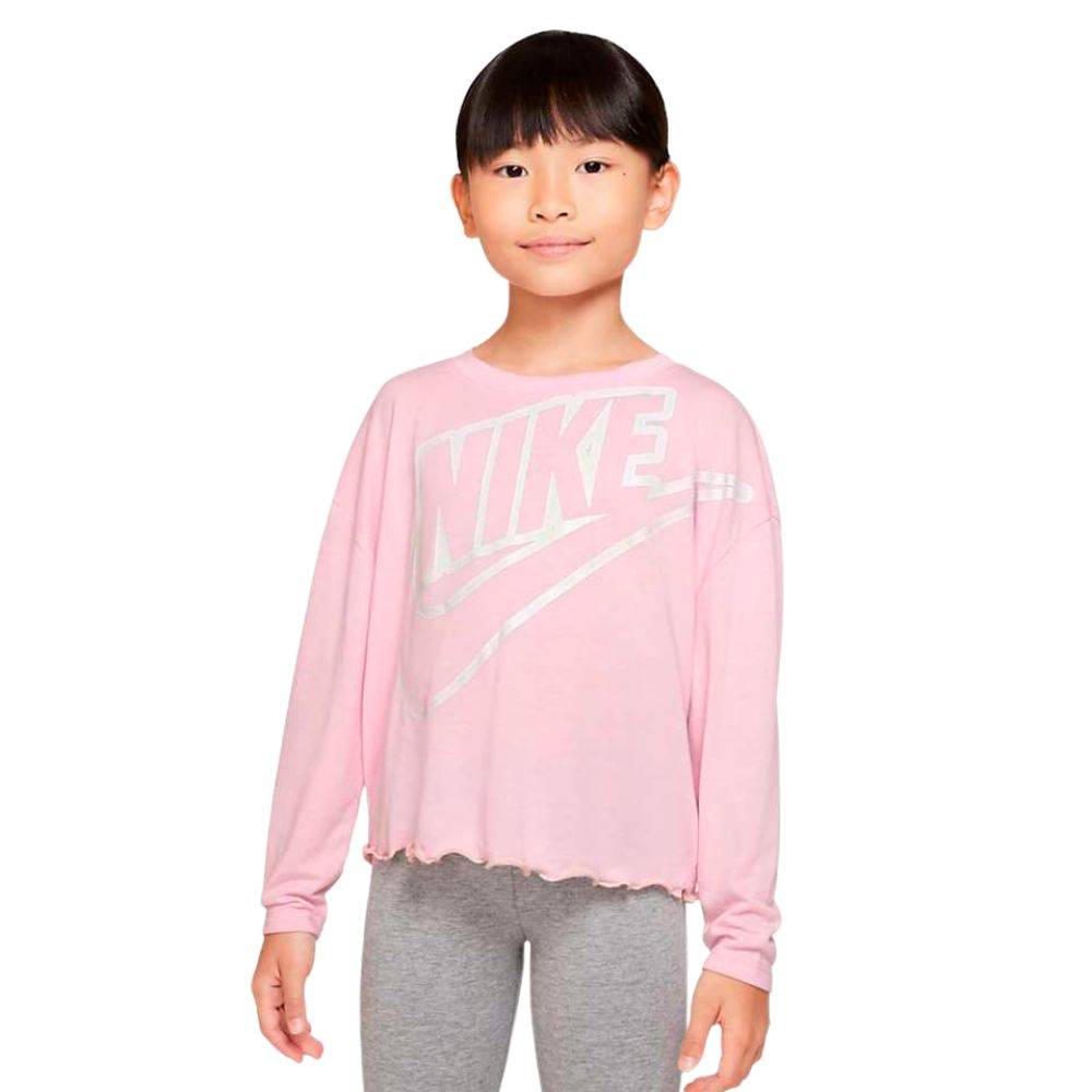 NIKE LITTLE GIRLS AURA FUTURA ICON LS TEE