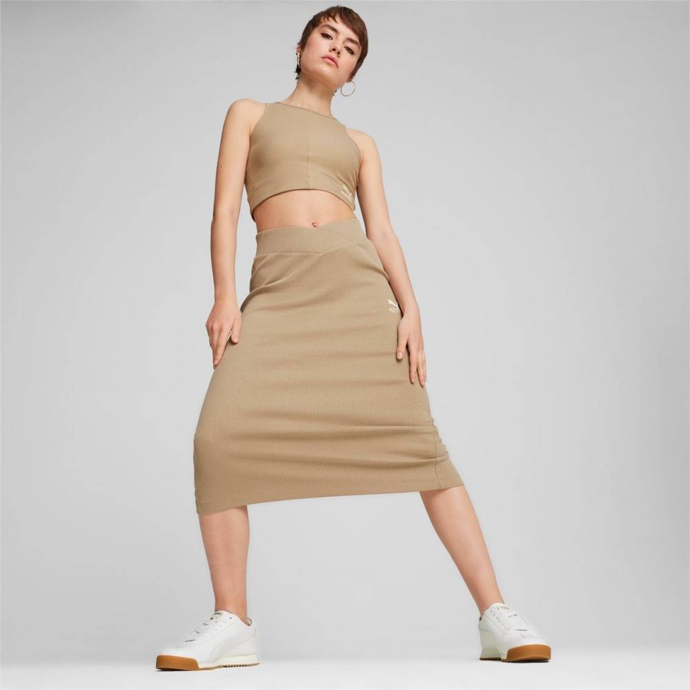 PUMA CLASSICS RIBBED CROP TOP