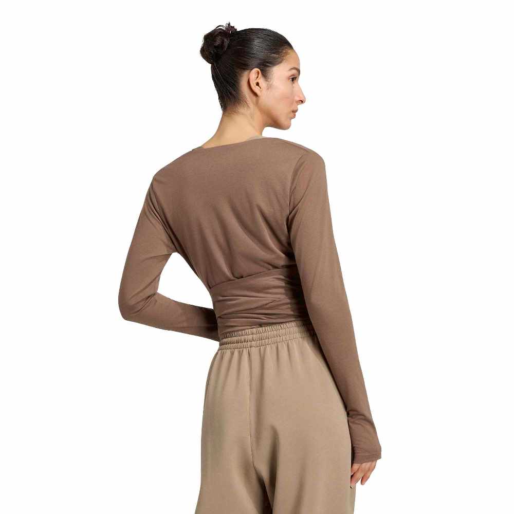 ADIDAS 3 STRIPES STUDIO SOFT BALLET WRAP TOP