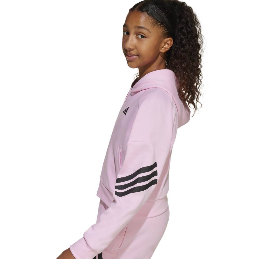 ADIDAS GIRLS FUTURE ICONS 3 STRIPES FULL ZIP HOODED TRACK TOP
