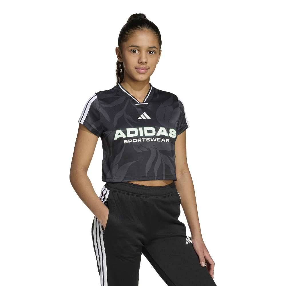 ADIDAS GIRLS HOUSE OF TIRO COLORS OF FOOTBALL CROPPED T-SHIRT