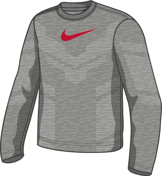 NIKE BOYS DRI FIT REFLECTIVE MESH LS