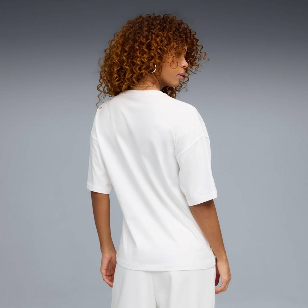 PUMA ESS GRAPHICS LEO LUXE BEDAZZLED OVERSIZED TEE
