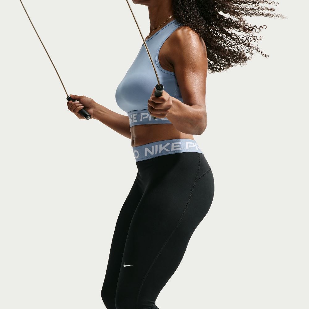 NIKE PRO MID-RISE FULL-LENGTH CROP LEGGINGS