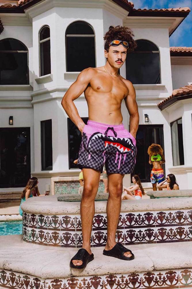 SPRAYGROUND PINK PAINT DRIPS SWIM SHORT