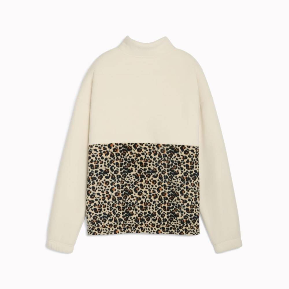PUMA ESS GRAPHIC ANIMAL RELAXED HALF-ZIP CREW