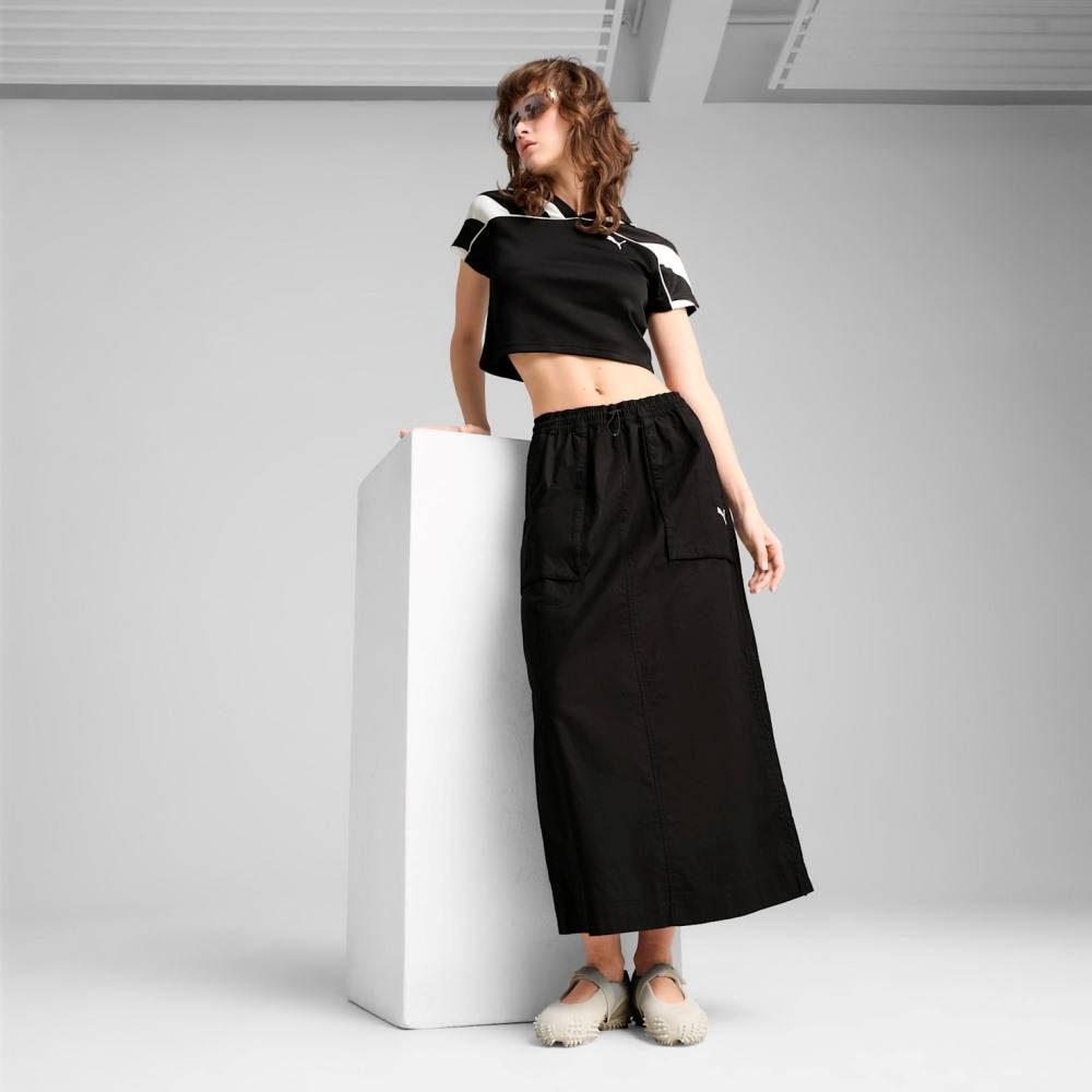 PUMA FUTURE ARCHIVE ZIP-OFF MAXI WOVEN SKIRT