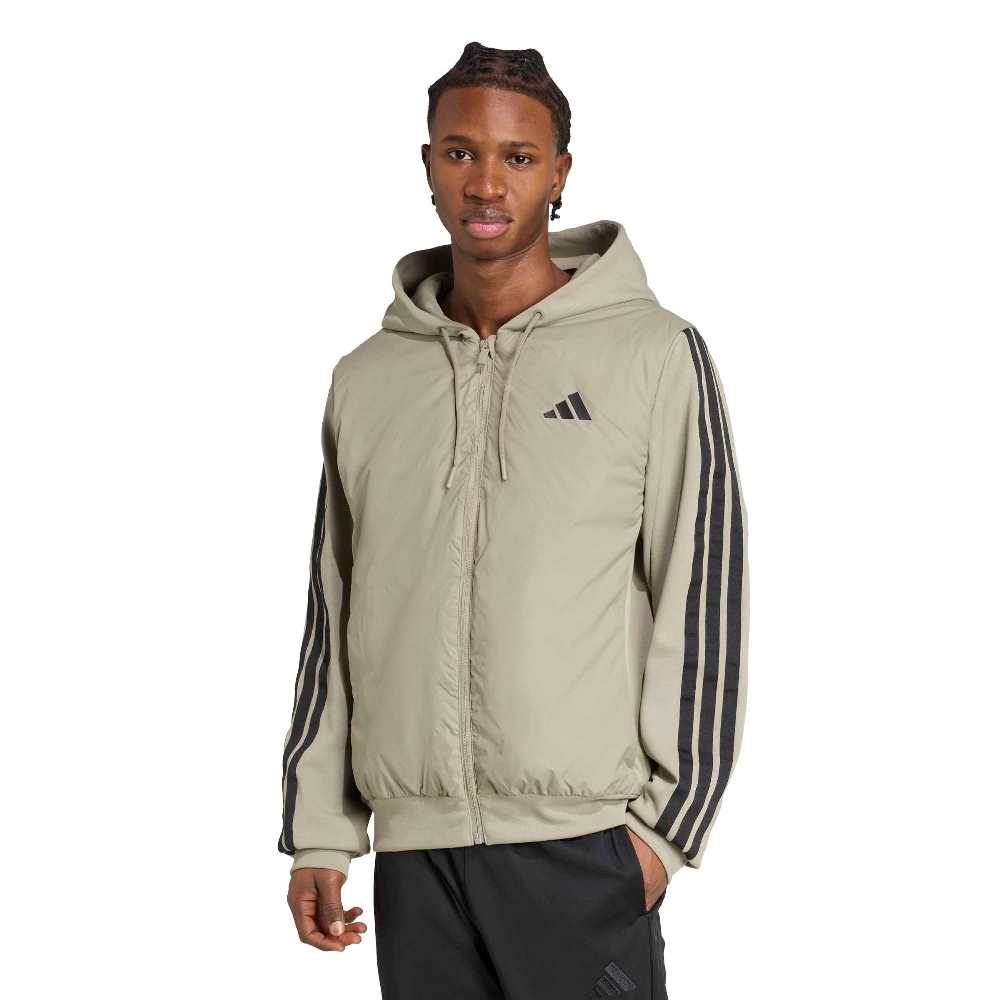 ADIDAS M ESSENTIALS CLIMAWARM 3 STRIPES INSULATED HOODED HYBRID JACKETS