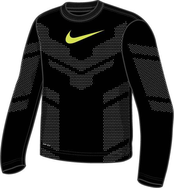 NIKE BOYS DRI FIT REFLECTIVE MESH LS