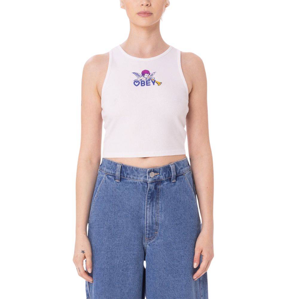 OBEY CHERUB HEART RIB MEGAN TANK