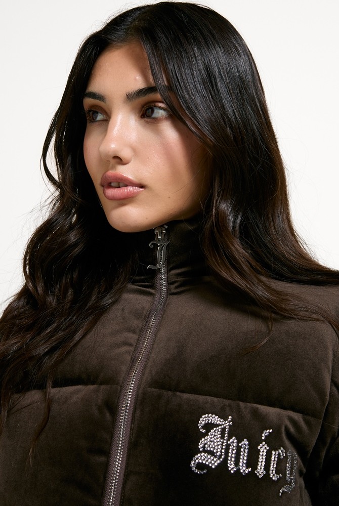 JUICY COUTURE MARGO DIAMANTE CONVERTIBLE PUFFER GILET