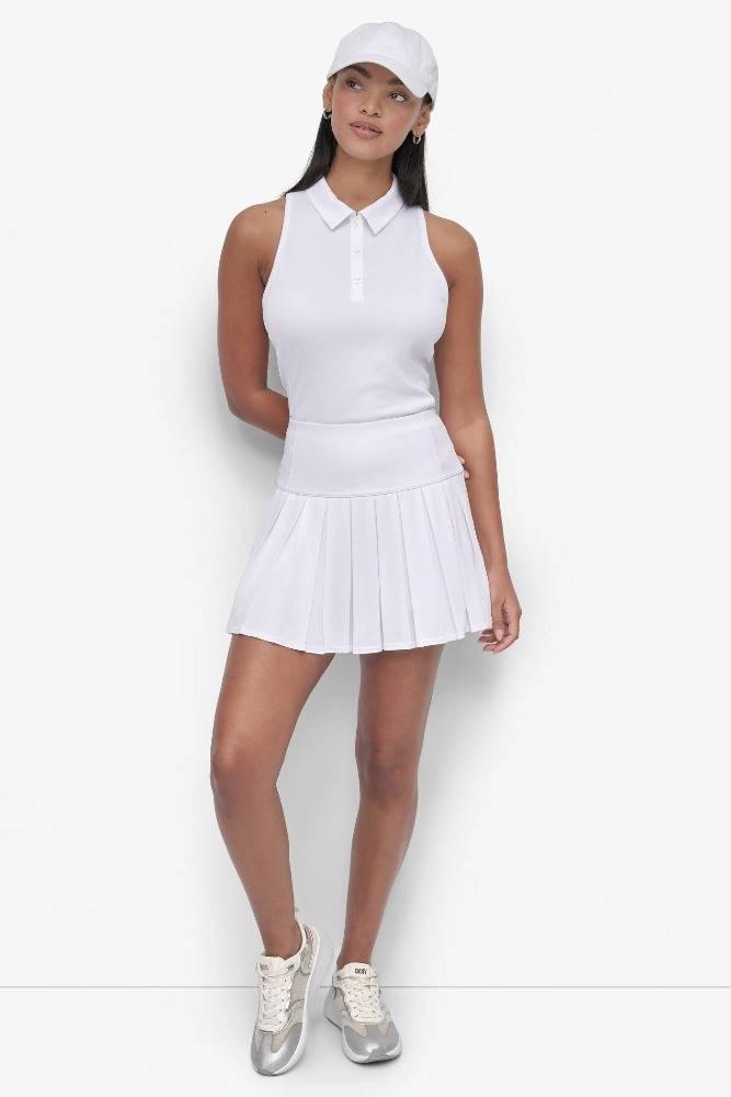 DKNY COURT PIQUE PLEATED TENNIS SKORT