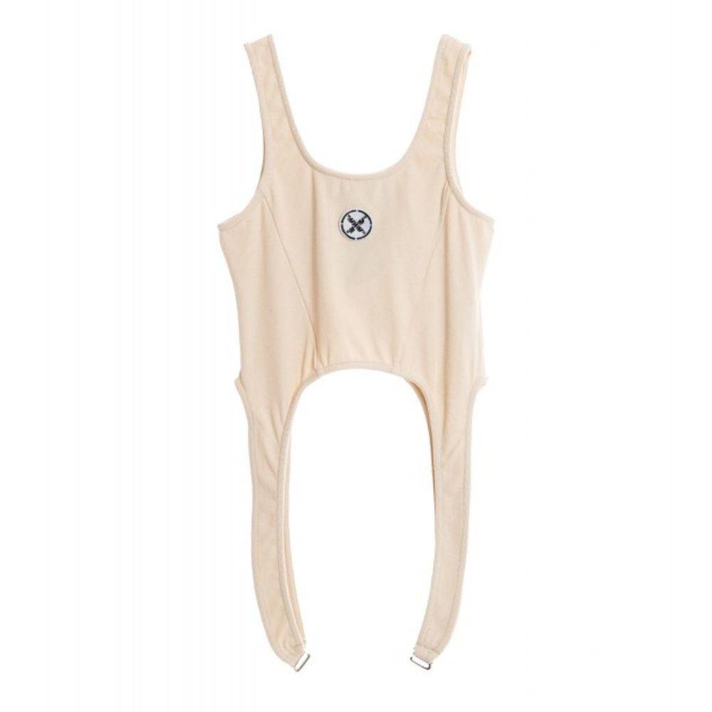 MWM BLACK RIB TANK TOP STRAPS DETAIL LOGO PATCH