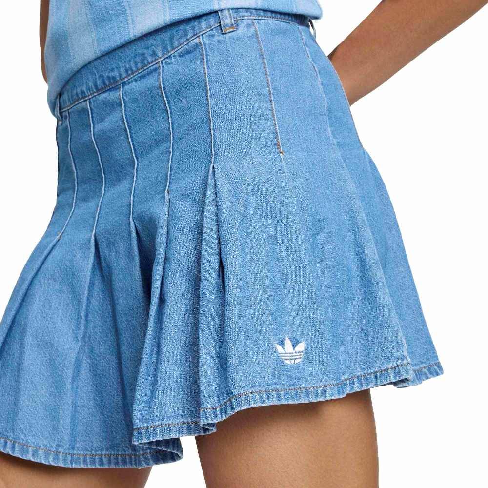 ADIDAS ORIGINALS DENIM PLEATED SKIRT