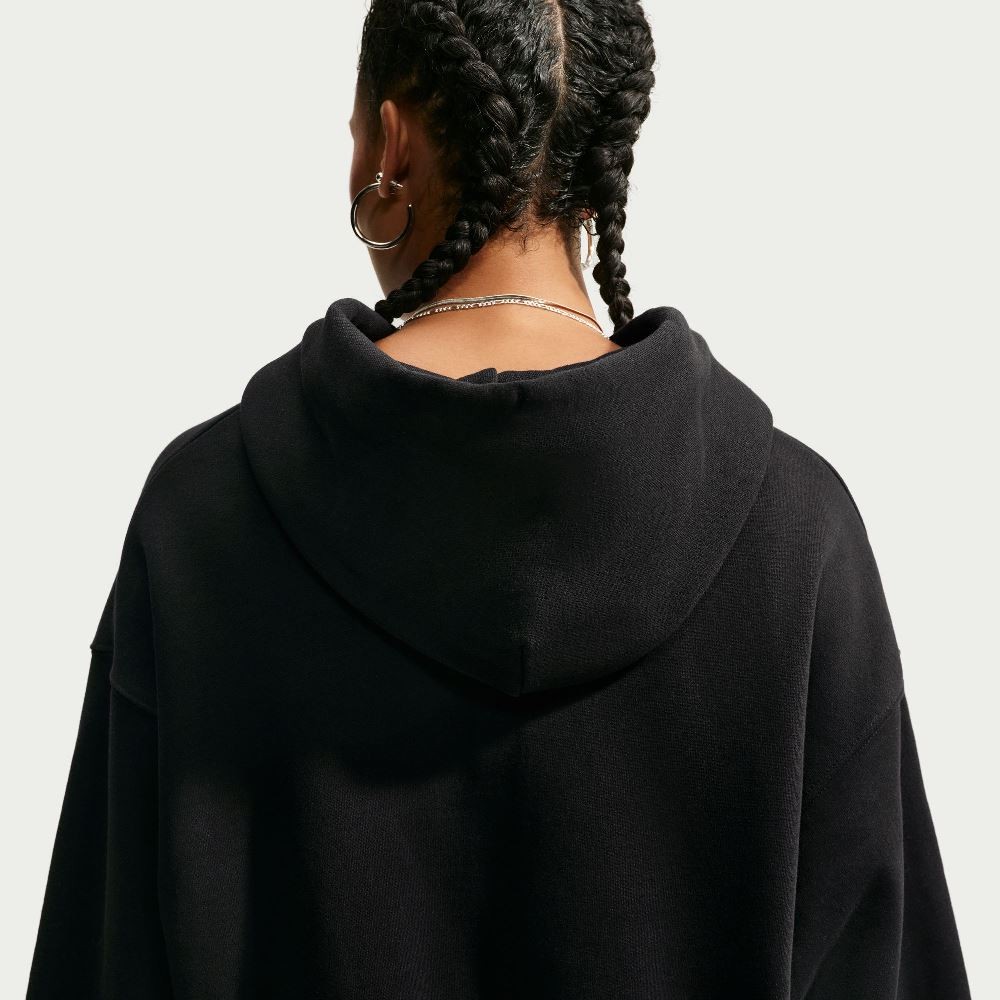 NIKE STUDIO FLEECE OVERSIZED CROPPED FULL-ZIP HOODIE