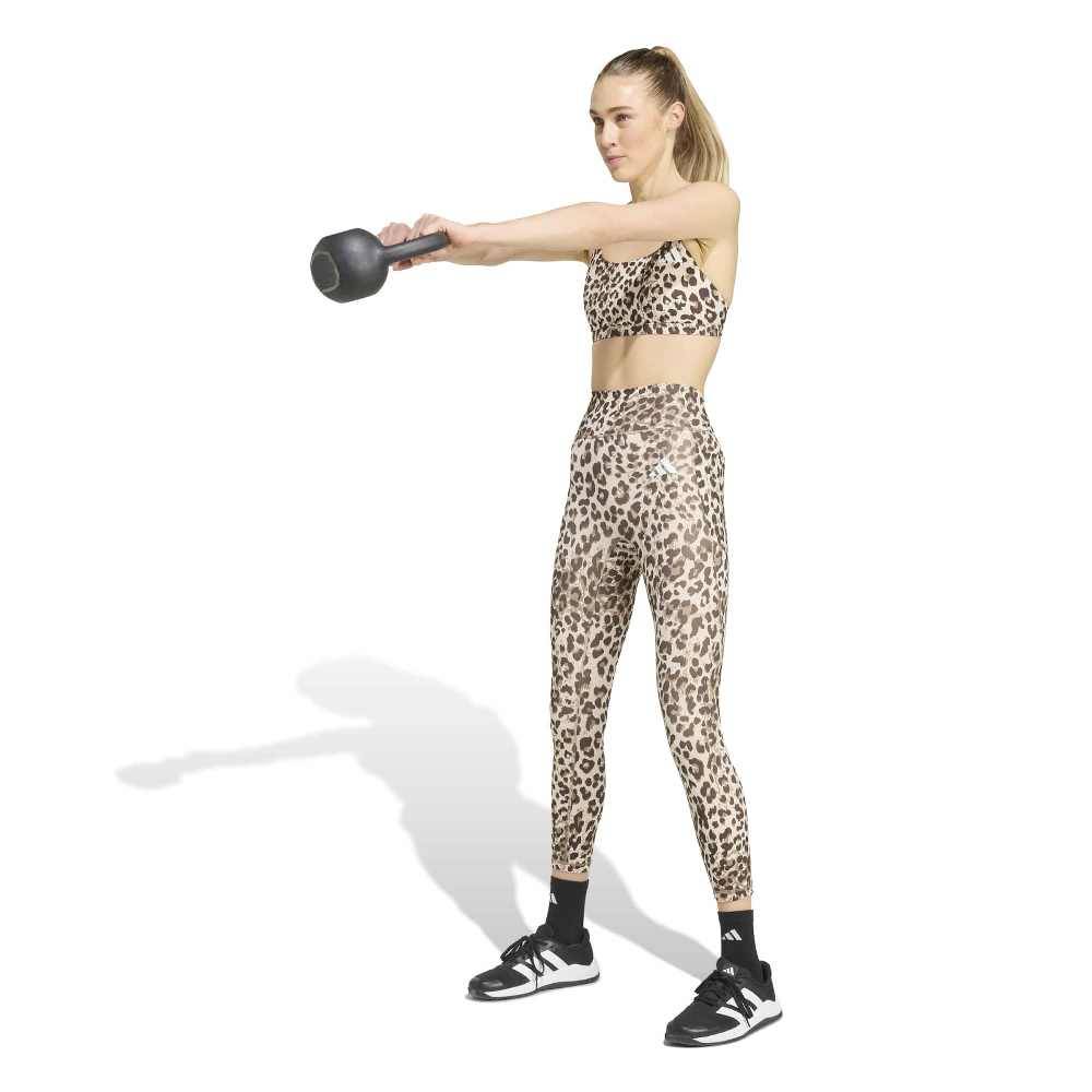 ADIDAS OPTIME ESSENTIALS 3-STRIPES LEOPARD LIGHT SUPPORT BRA