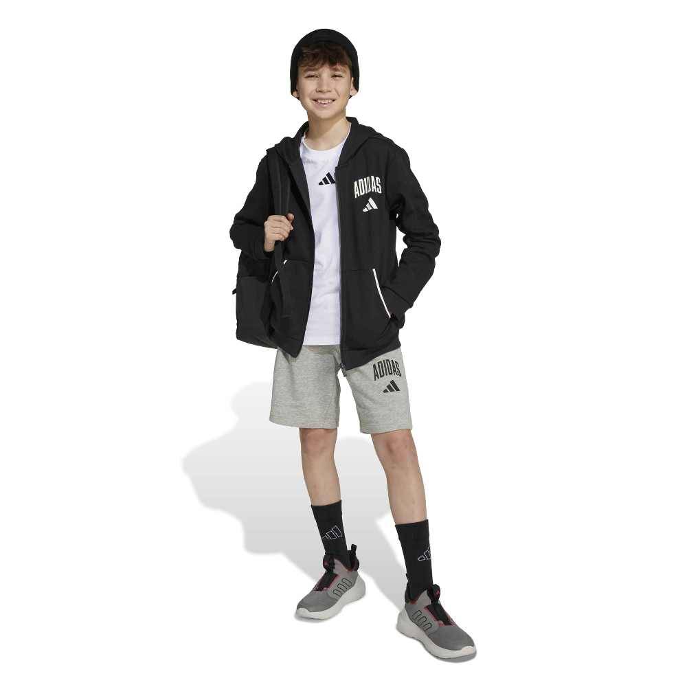 ADIDAS YOUTH SEASONALS ESSENTIALS COLLEGIATE TYPOGRAPHY FULL ZIP HOODY