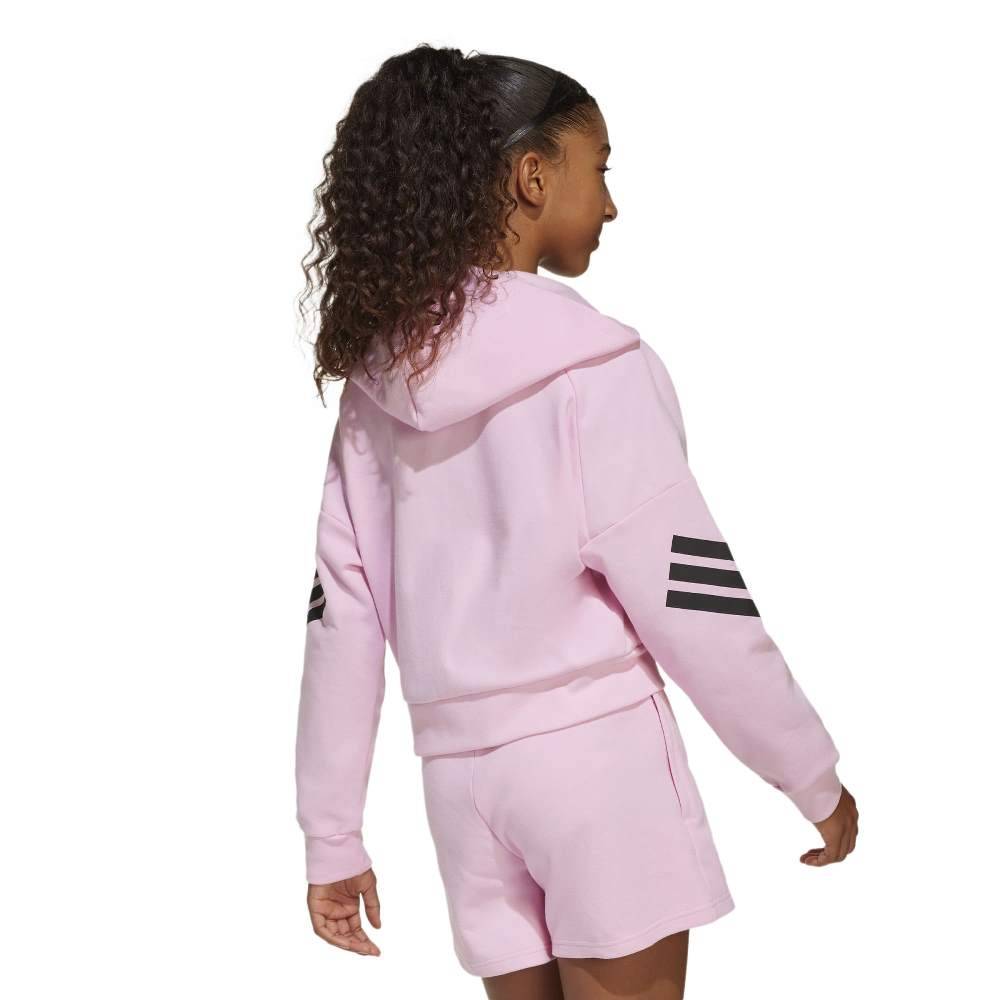 ADIDAS GIRLS FUTURE ICONS 3 STRIPES FULL ZIP HOODED TRACK TOP