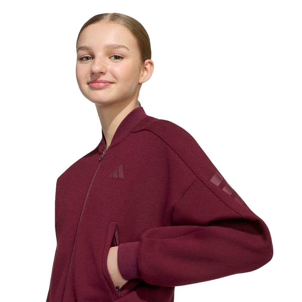 ADIDAS GIRLS FUTURE ICONS 3 STRIPES FULL ZIP TRACK TOP