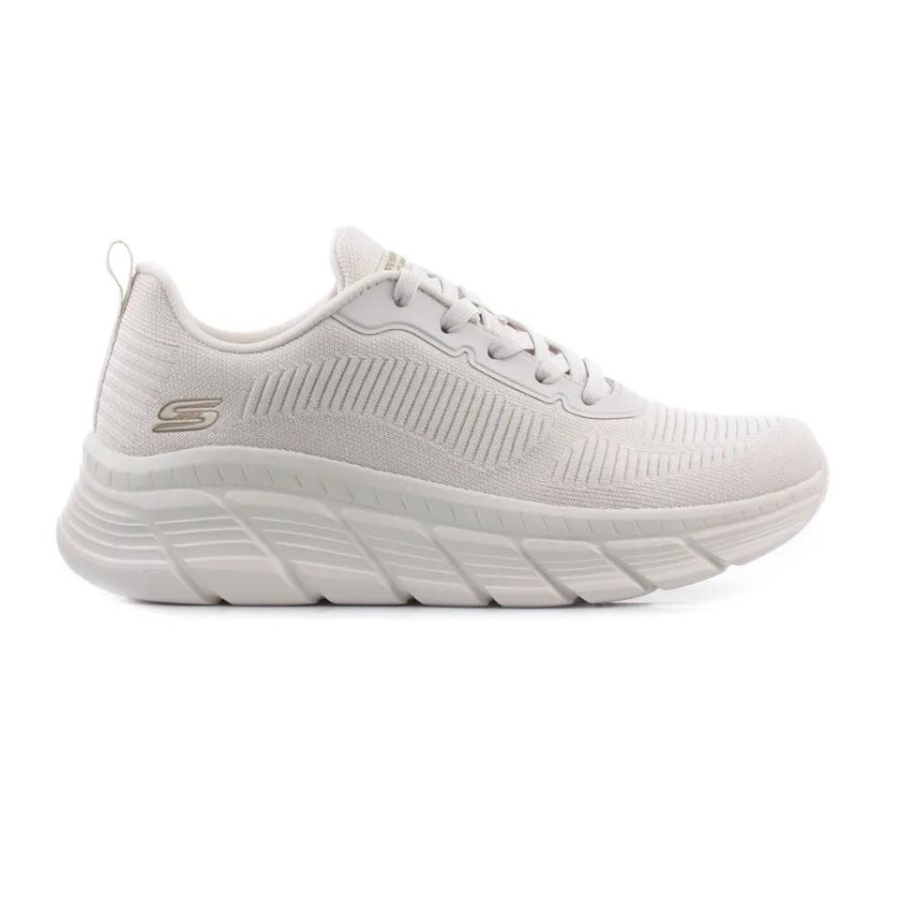 SKECHERS BOBS B FLEX HI - ENGINEERED KNIT FASHION LACE UP SNEAKER