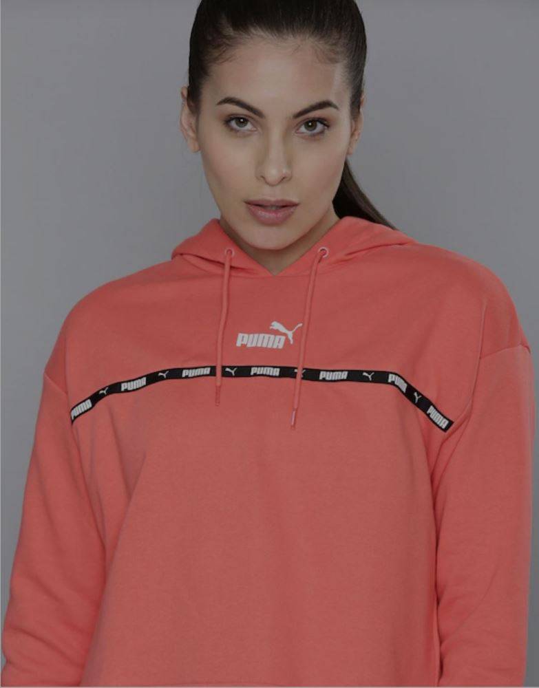 PUMA POWER TAPE WOMENS FLEECE HOODIE