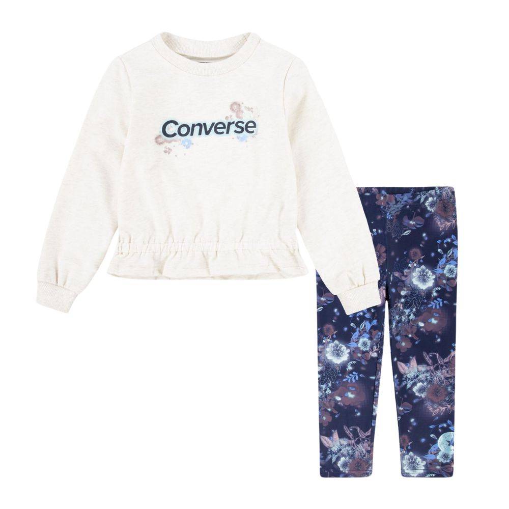 CONVERSE LITTLE KIDS GRAPHIC CREW AND LEGGING SET
