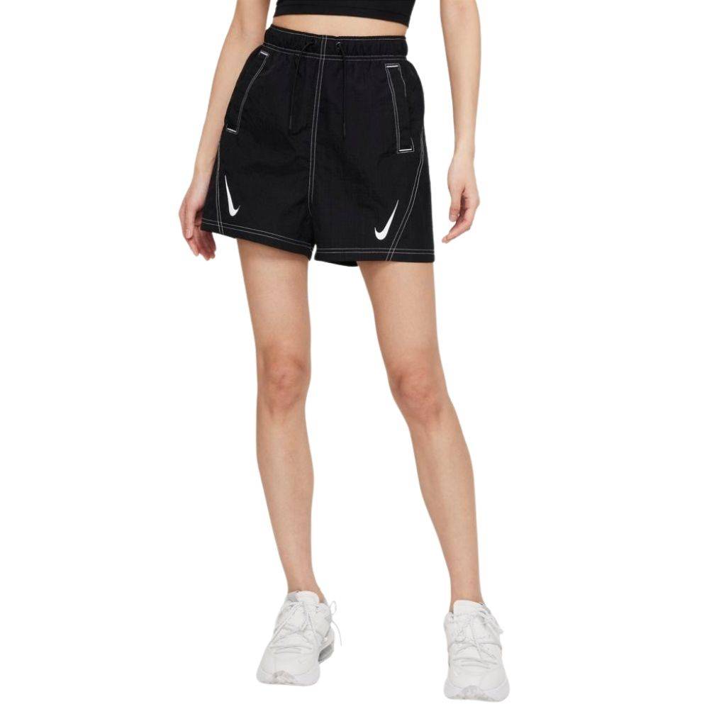 NIKE WOMENS SWOOSH GRAPHIC HIGH-RISE SHORTS