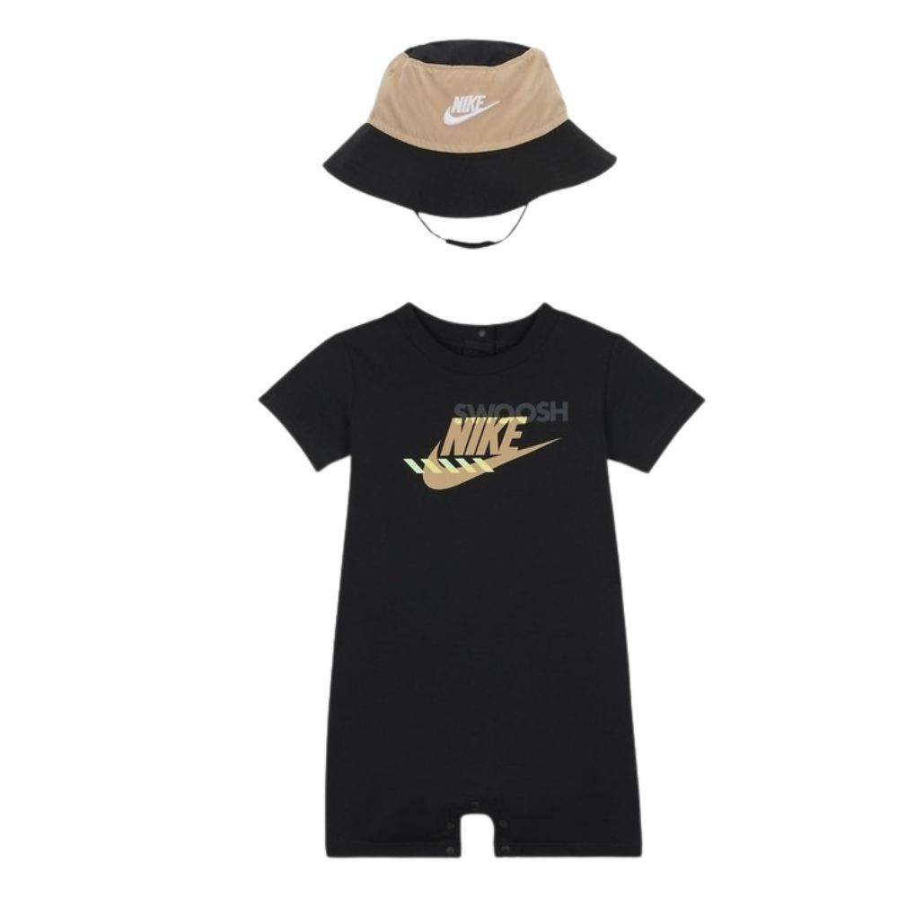 NIKE TODDLER B NSW PE ROMPER BKT HAT SET