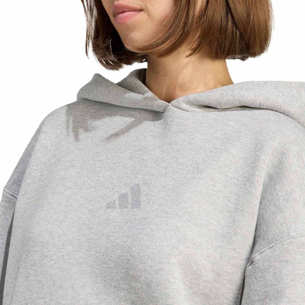 ADIDAS ALL SZN HOLIDAY GLITTER FLEECE LOOSE HOODIE