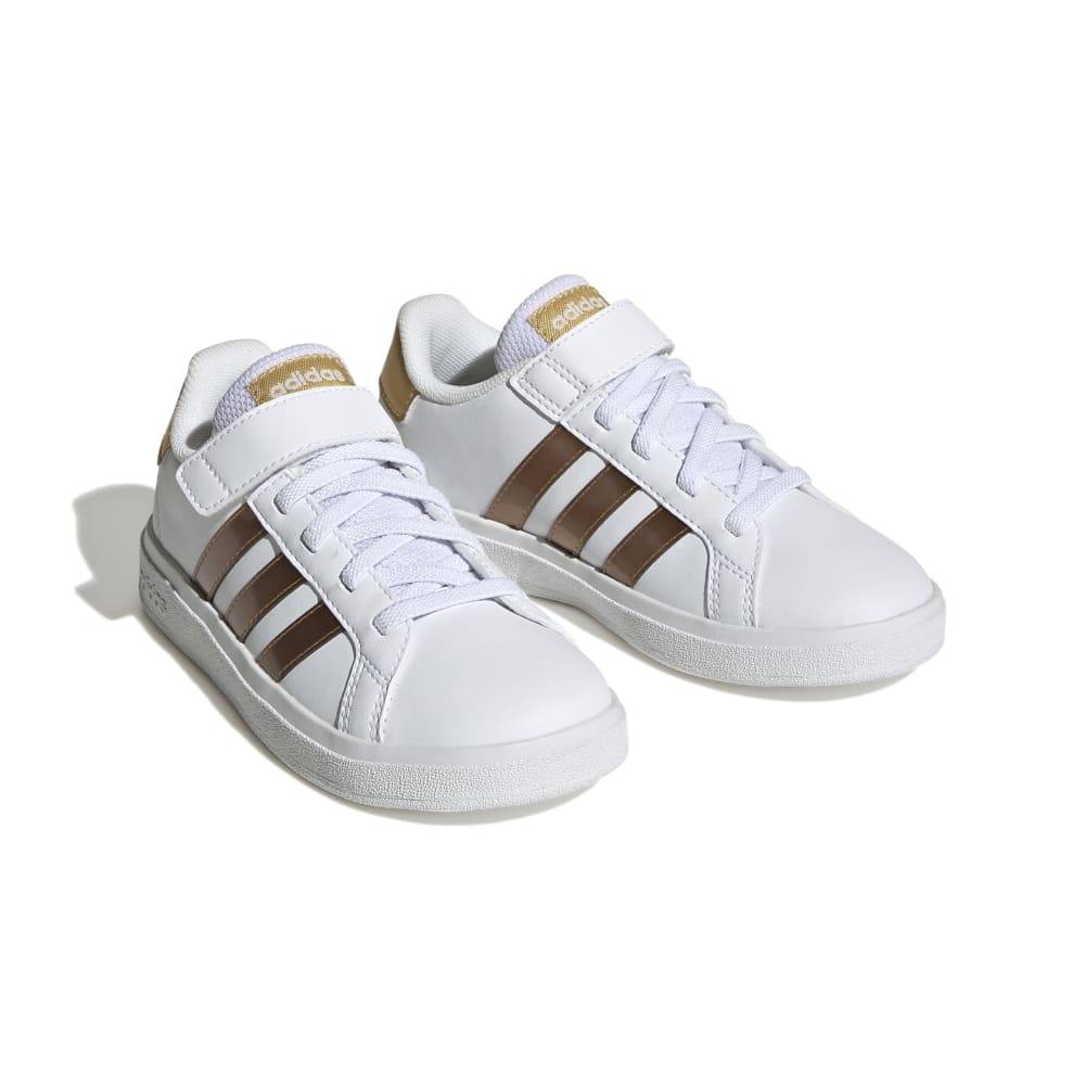 ADIDAS KIDS GRAND COURT ELASTIC LACE AND TOP STRAP SHOES