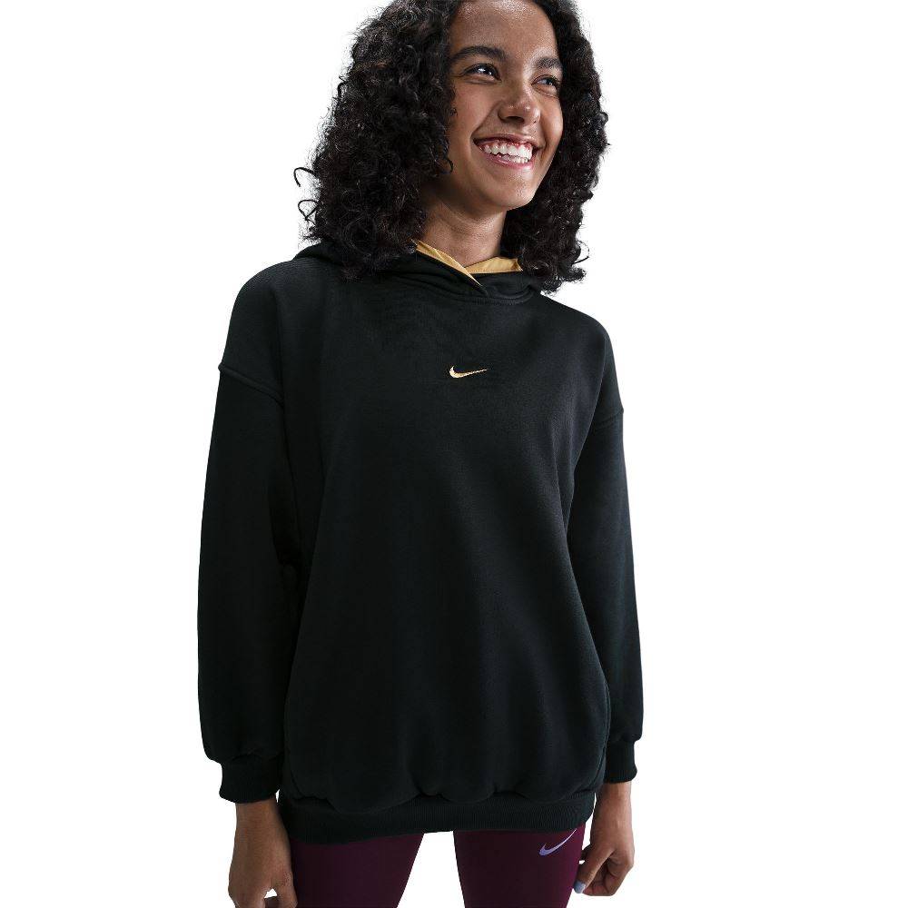 NIKE NSW GIRLS CLUB FLEECE HOODIE SHINE SATIN