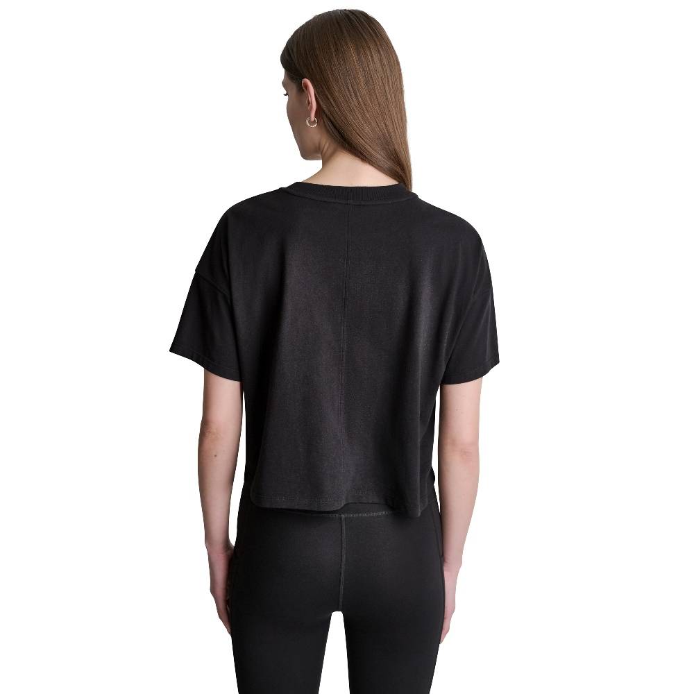 DKNY STACKED OMBRE RHINESTONE LOGO TEE